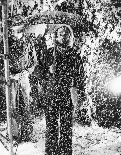 stanley kubrick on the set of the shining